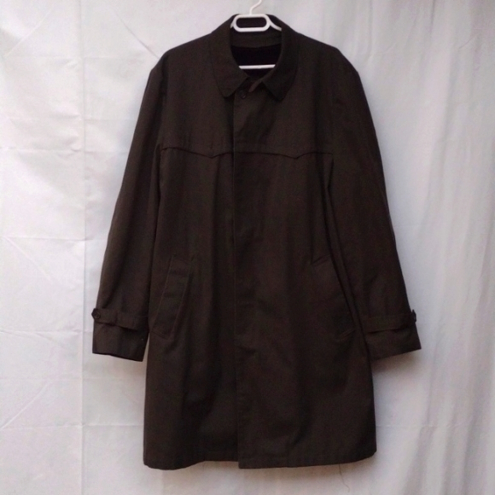 Vintage Sears Outbrook Sportswear Olive Green Lined Trenchcoat Men's 44T Tall